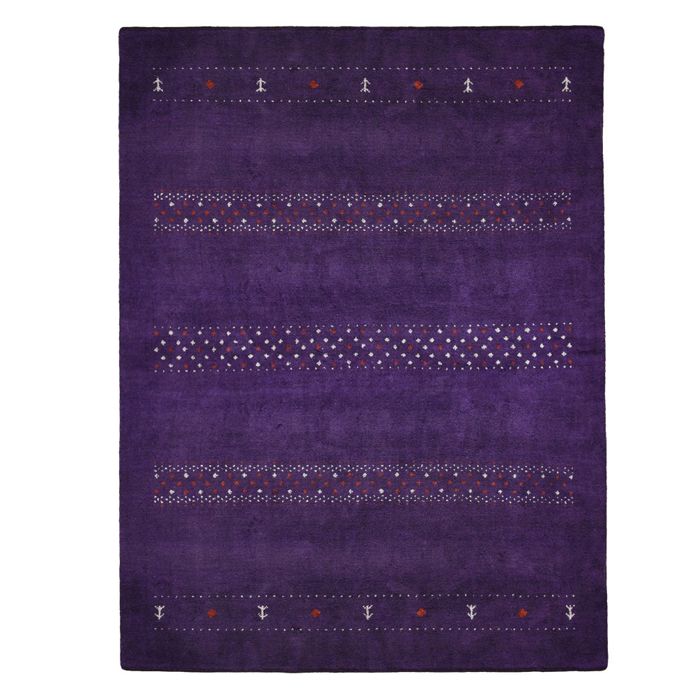 Hand Knotted Loom Silk Mix Area Rug Contemporary Purple LSM509
