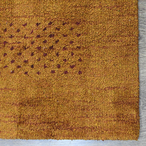 Hand Knotted Loom Silk Mix Runner Area Rug Contemporary Orange LSM515