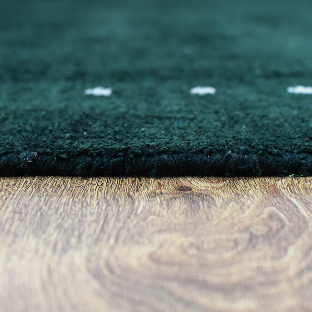 hand-knotted-loom-silk-mix-contemporary-dark-green-rug-closeup 4
