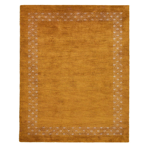 Hand Knotted Loom Silk Mix Area Rug Contemporary Gold LSM529