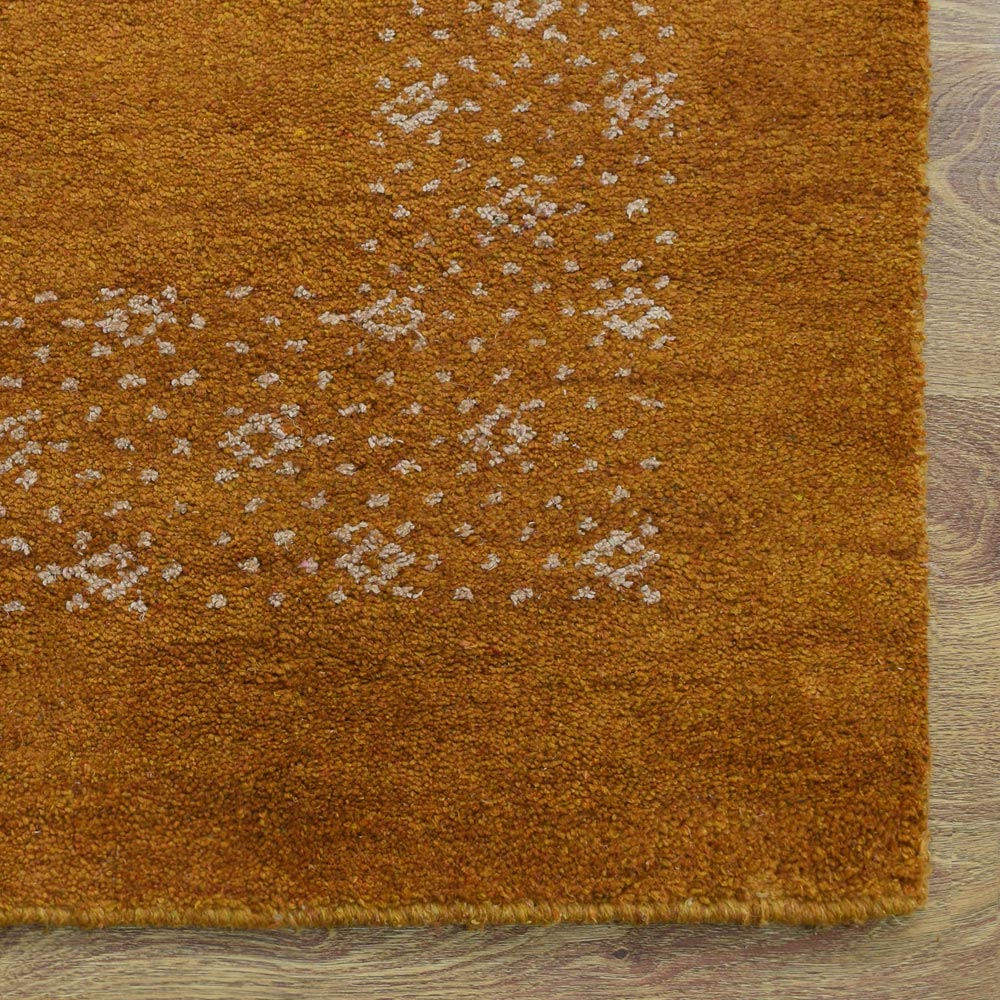Hand Knotted Loom Silk Mix Area Rug Contemporary Gold LSM529