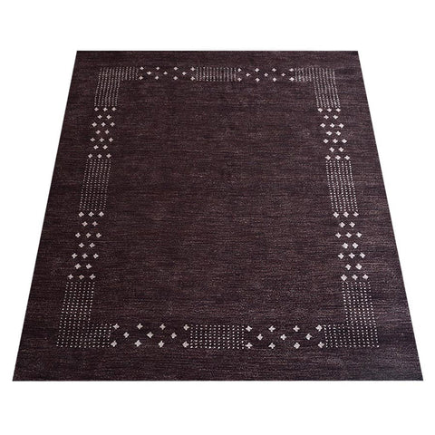 Hand Knotted Loom Silk Mix Area Rug Contemporary Brown LSM530
