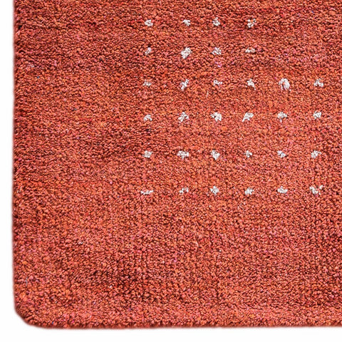 Hand Knotted Loom Silk Mix Area Rug Contemporary Orange LSM530