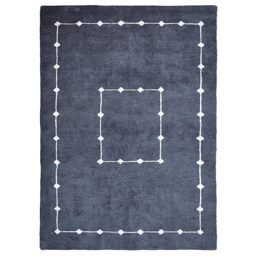 Hand Knotted Loom Silk Mix Area Rug Contemporary Charcoal LSM532