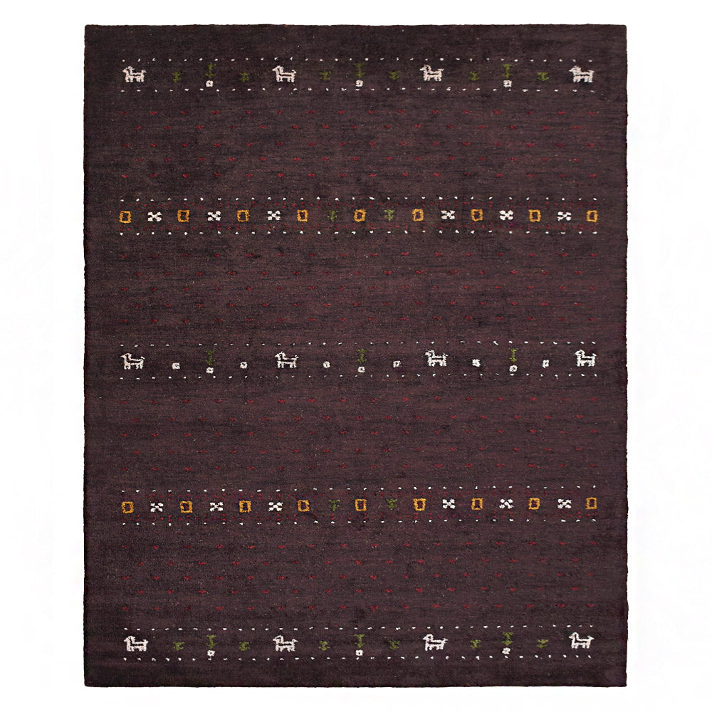 Hand Knotted Loom Silk Mix Area Rug Contemporary Brown LSM585