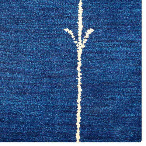 Hand Knotted Loom Silk Mix Area Rug Contemporary Blue LSM601