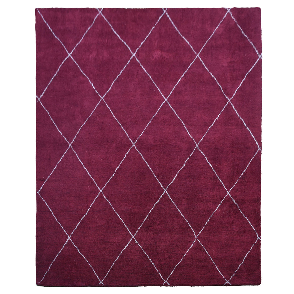 Hand Knotted Loom Silk Mix Area Rug Contemporary Red LSM602