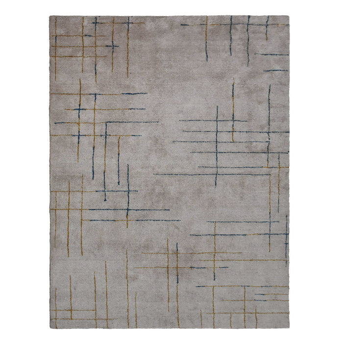 Hand-Knotted-Contemporary-Handmade-beige-gold-rug-side 1