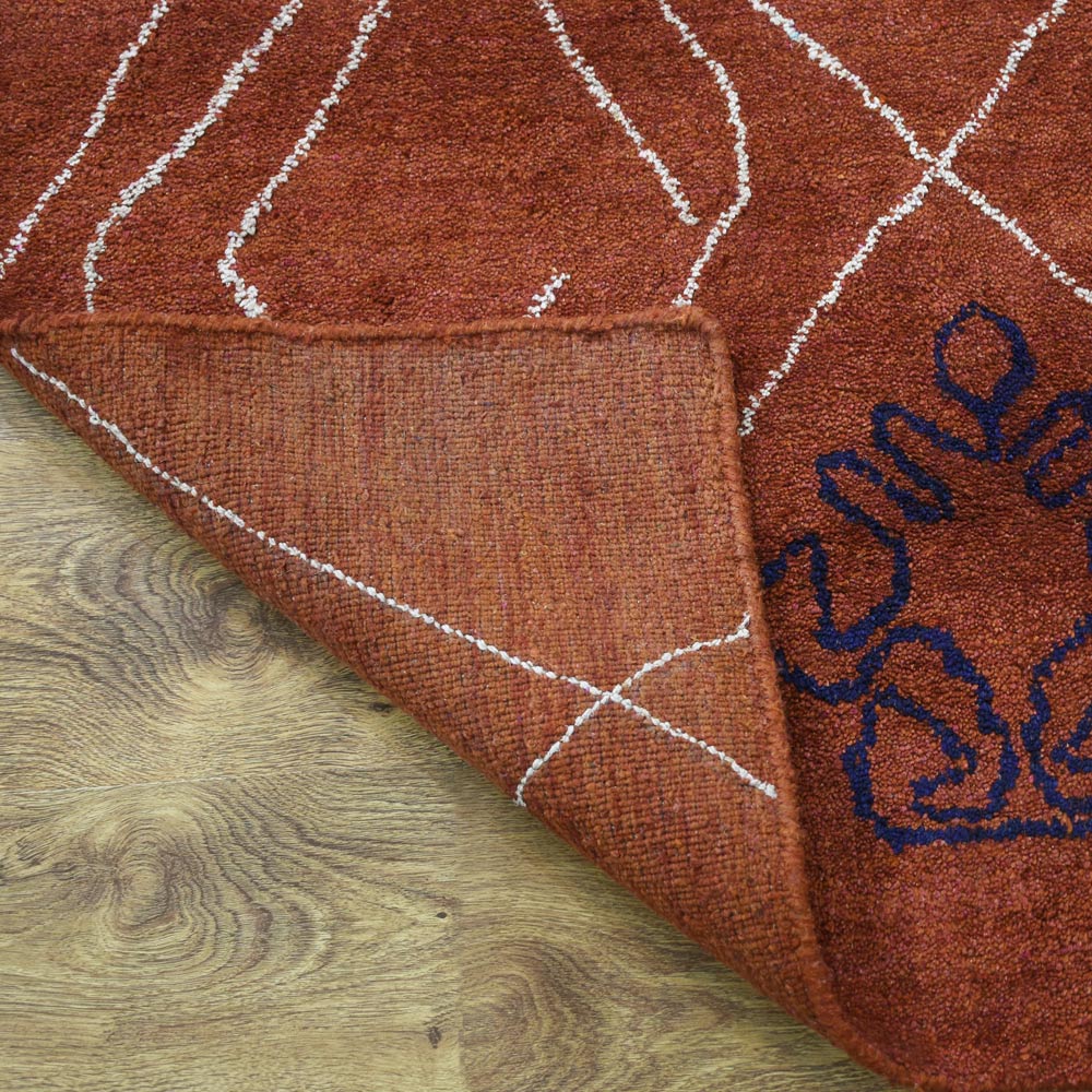 hand-knotted-loom-contemporary-orange-beige-rug-closeup-1