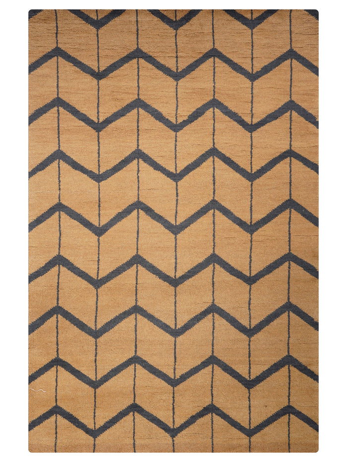 Parqueted Hand Knotted Rug — rug only