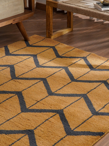 Parqueted Hand Knotted Rug