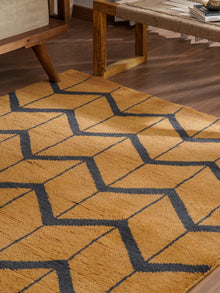 Parqueted Hand Knotted Rug