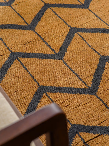 Parqueted Hand Knotted Rug