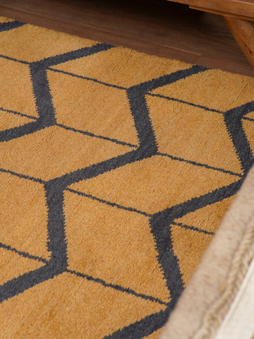 Parqueted Hand Knotted Rug