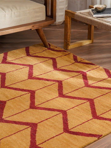 Parqueted Hand Knotted Rug
