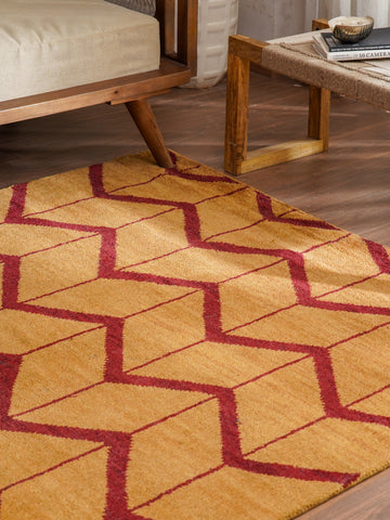 Parqueted Hand Knotted Rug