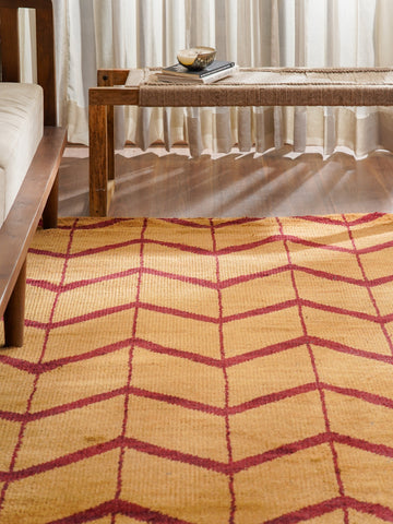 Parqueted Hand Knotted Rug