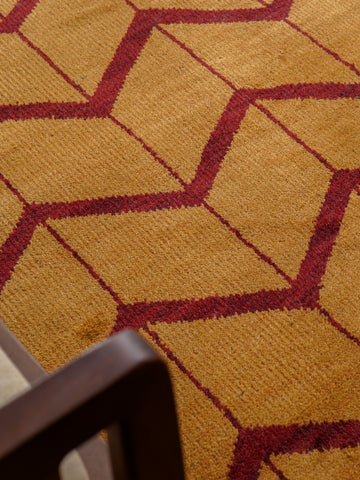 Parqueted Hand Knotted Rug