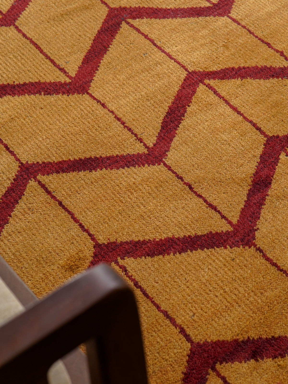 Parqueted Hand Knotted Rug