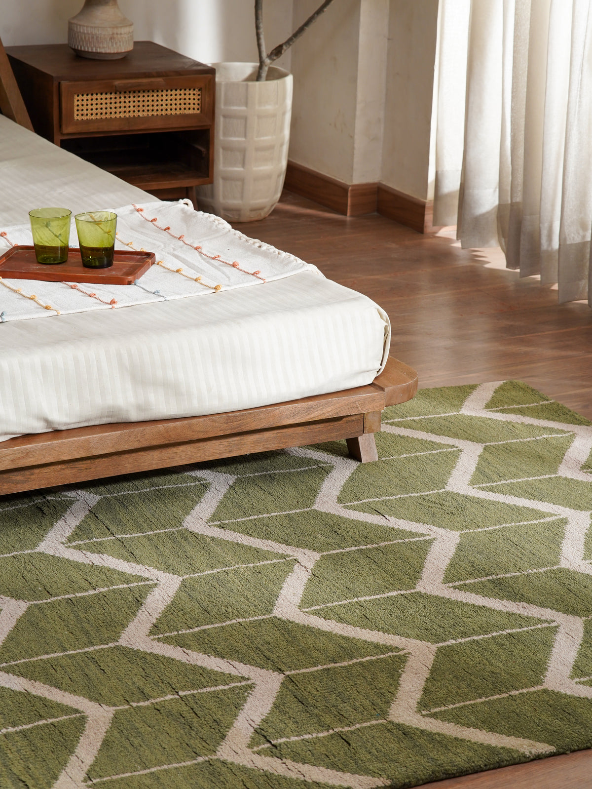 Parqueted Hand Knotted Rug