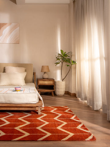 Parqueted Hand Knotted Rug