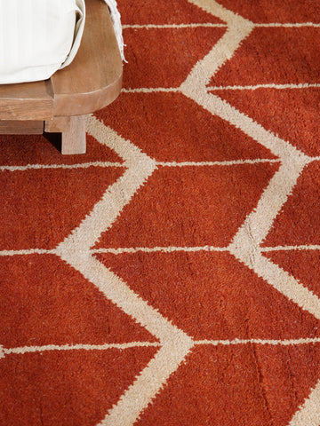 Parqueted Hand Knotted Rug
