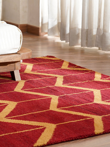 Parqueted Hand Knotted Rug