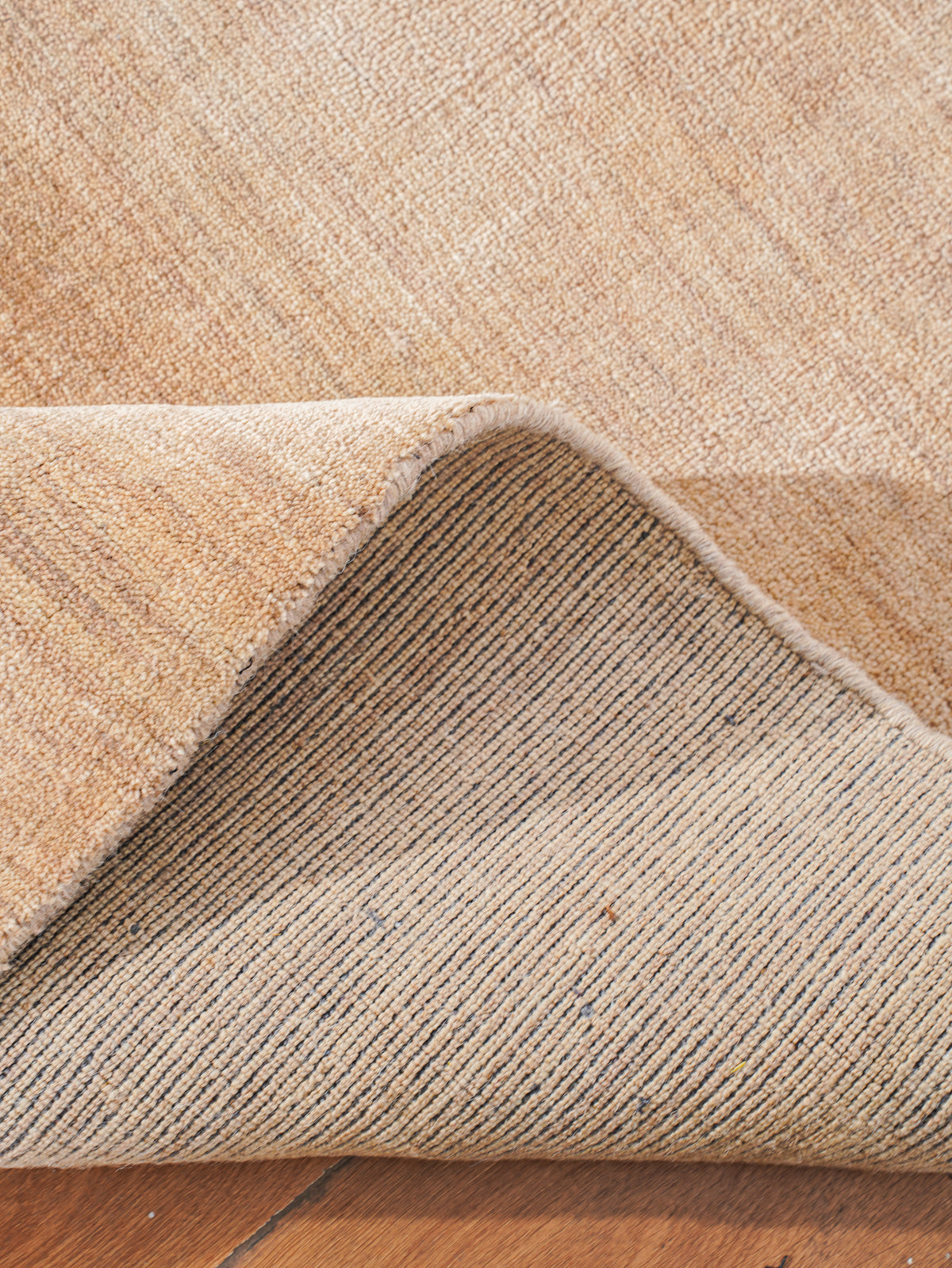 Hand Knotted Wool Beige Solid Area Rug