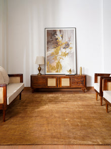 Hand Knotted Wool Brown Solid Area Rug