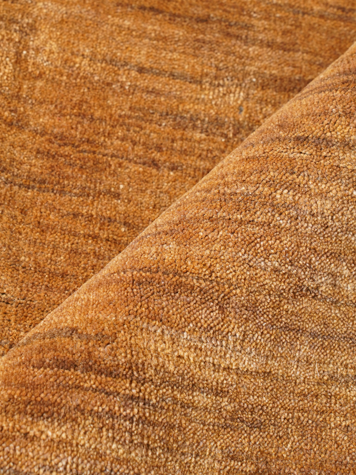 Hand Knotted Wool Brown Solid Area Rug