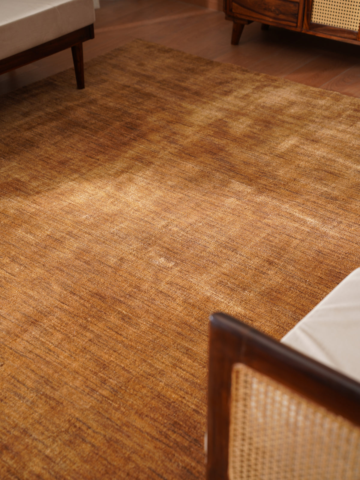 Hand Knotted Wool Brown Solid Area Rug