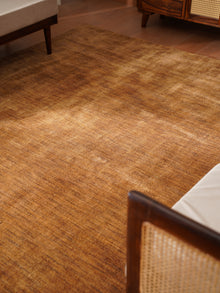 Hand Knotted Wool Brown Solid Area Rug