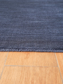 Hand Knotted Wool Charcoal Solid Area Rug
