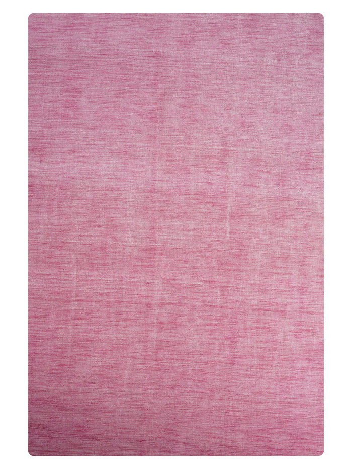 Hand Knotted Wool Pink Solid Area Rug — rug only