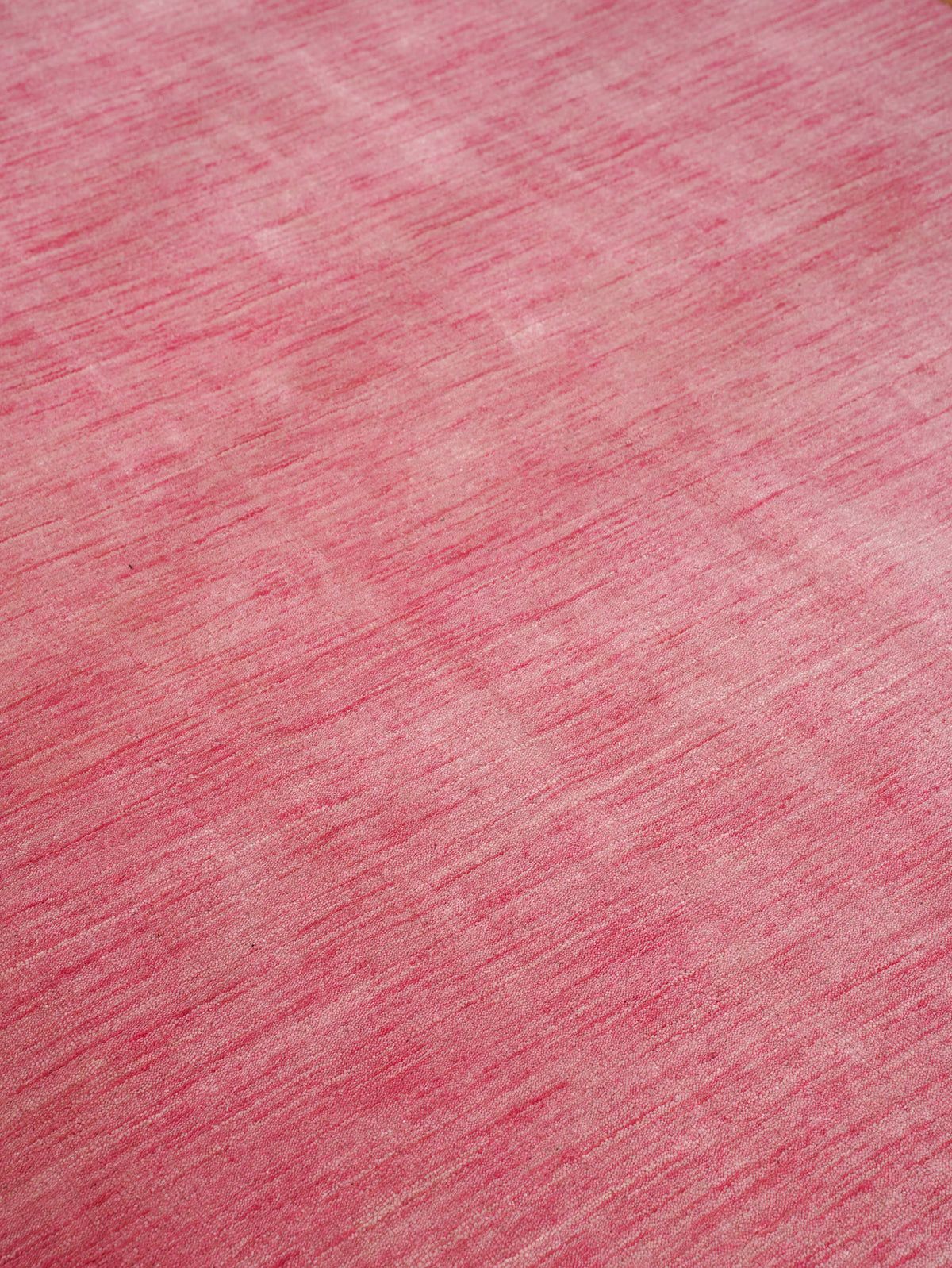 Hand Knotted Wool Pink Solid Area Rug