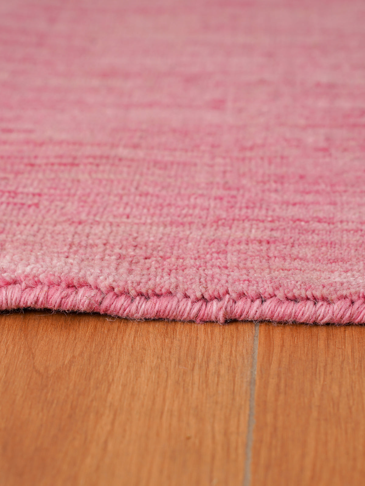 Hand Knotted Wool Pink Solid Area Rug