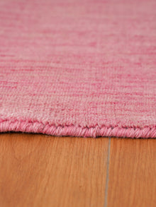 Hand Knotted Wool Pink Solid Area Rug