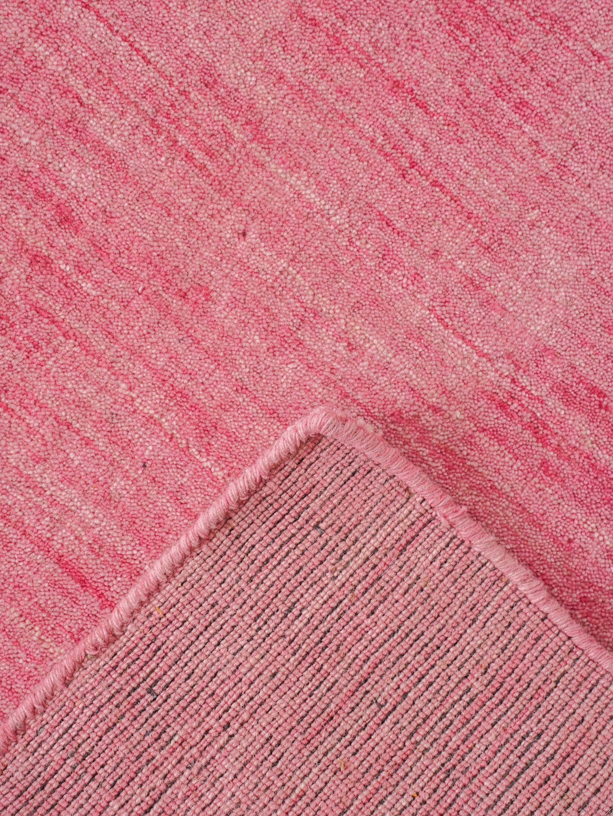 Hand Knotted Wool Pink Solid Area Rug