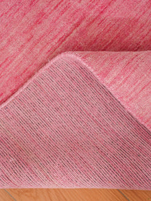 Hand Knotted Wool Pink Solid Area Rug