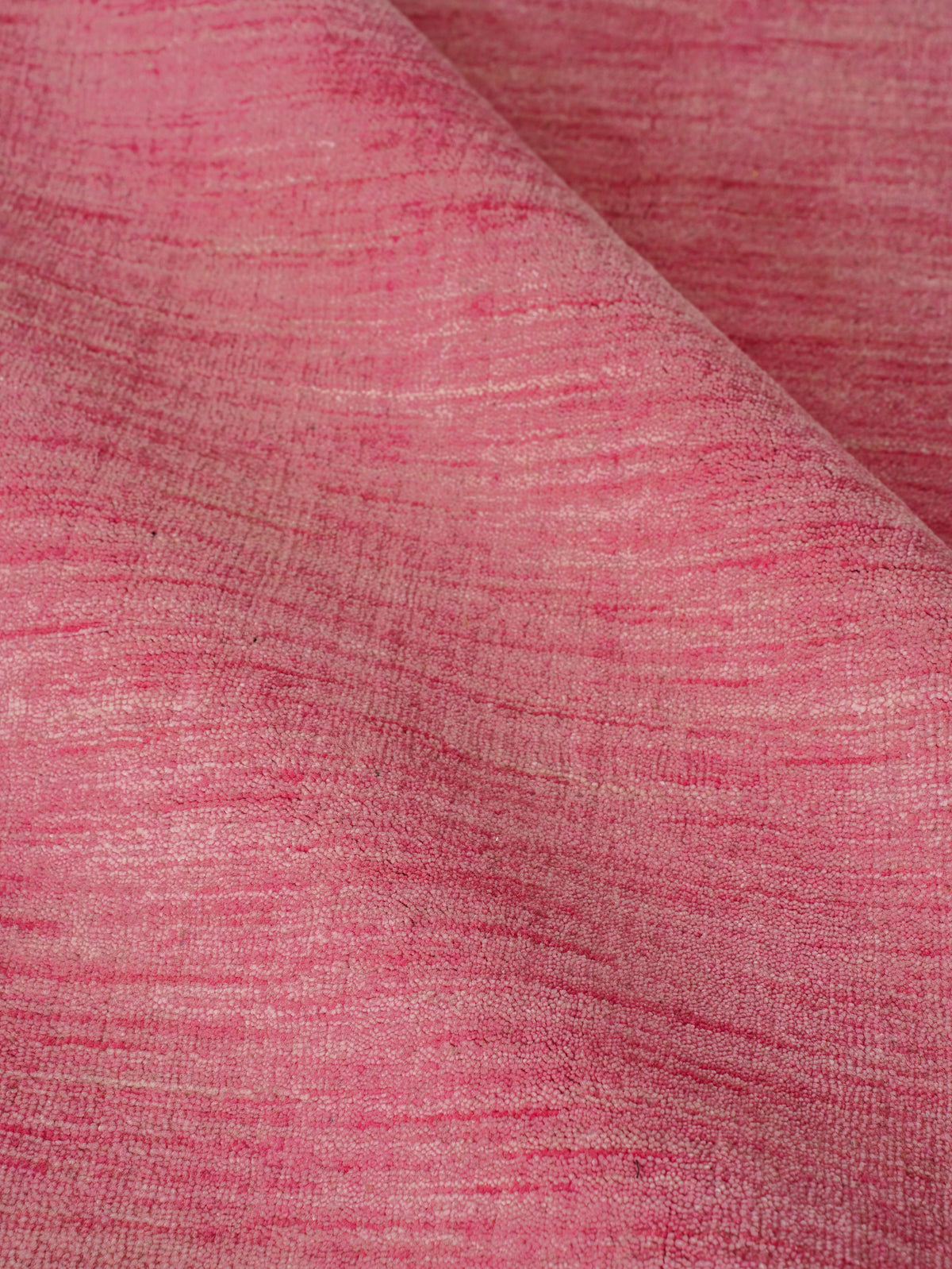Hand Knotted Wool Pink Solid Area Rug