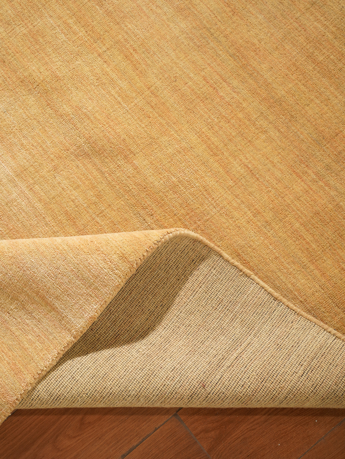 Hand Knotted Wool Gold Solid Area Rug