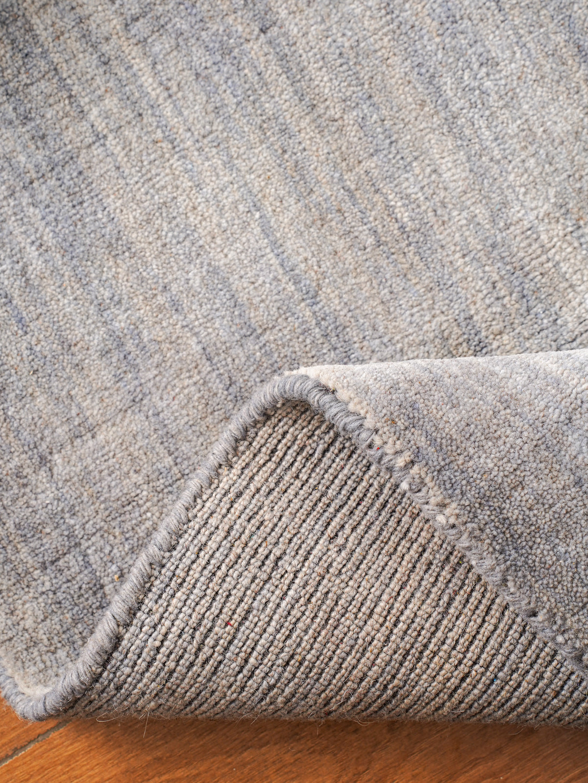 Hand Knotted Wool Grey Solid Area Rug