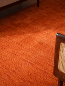 Hand Knotted Wool Orange Solid Area Rug