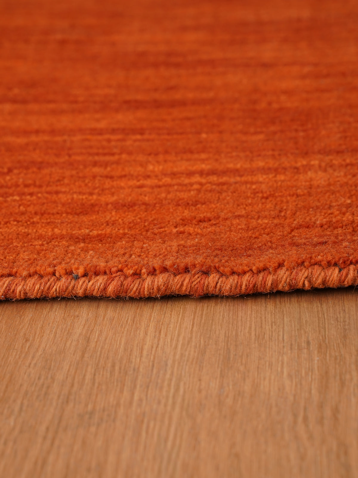 Hand Knotted Wool Orange Solid Area Rug
