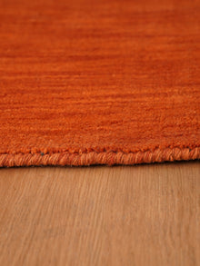 Hand Knotted Wool Orange Solid Area Rug