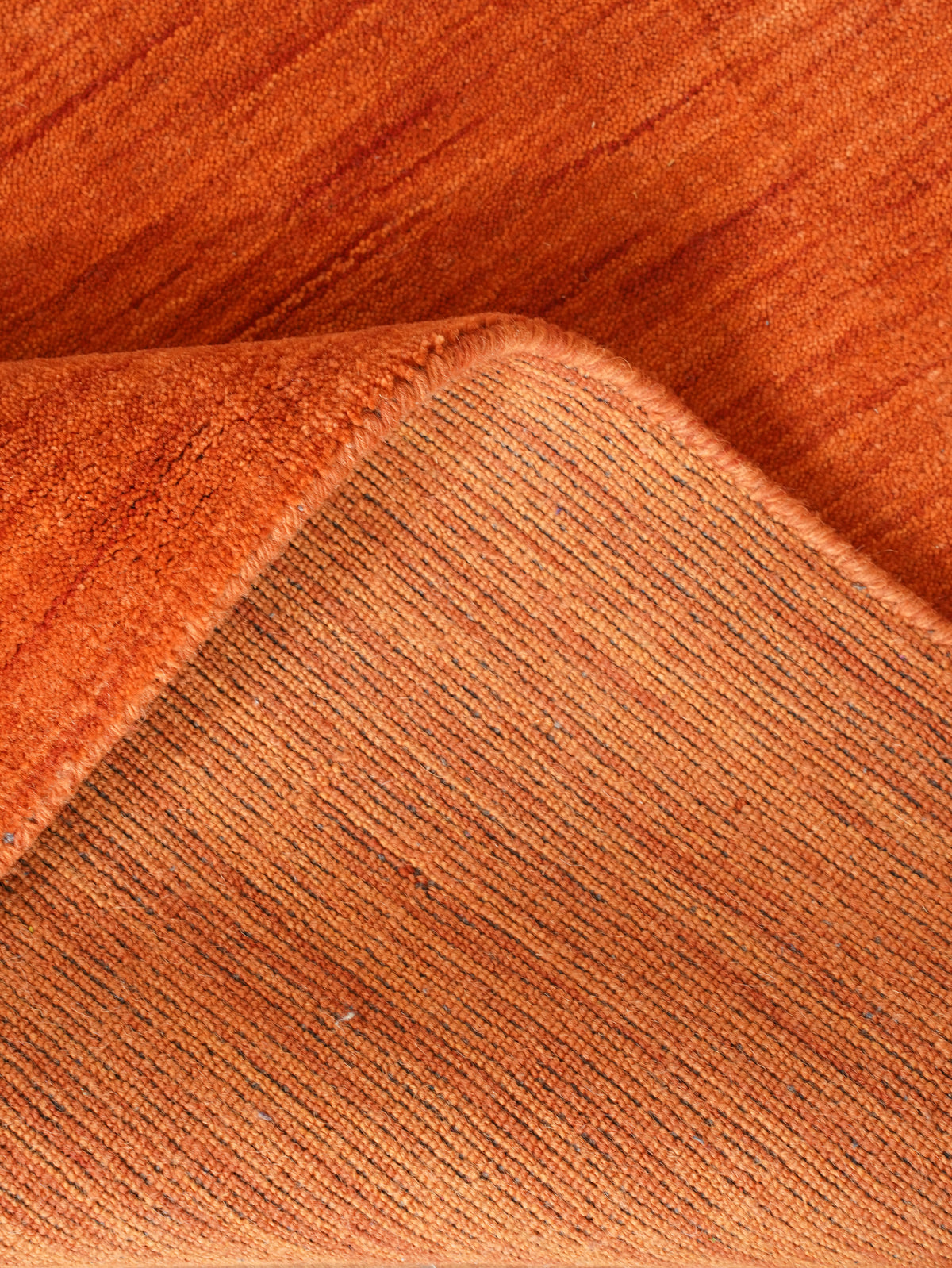 Hand Knotted Wool Orange Solid Area Rug