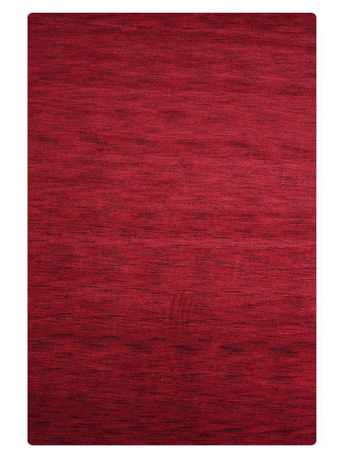 Hand Knotted Wool Red Solid Area Rug — rug only
