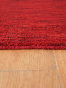 Hand Knotted Wool Red Solid Area Rug