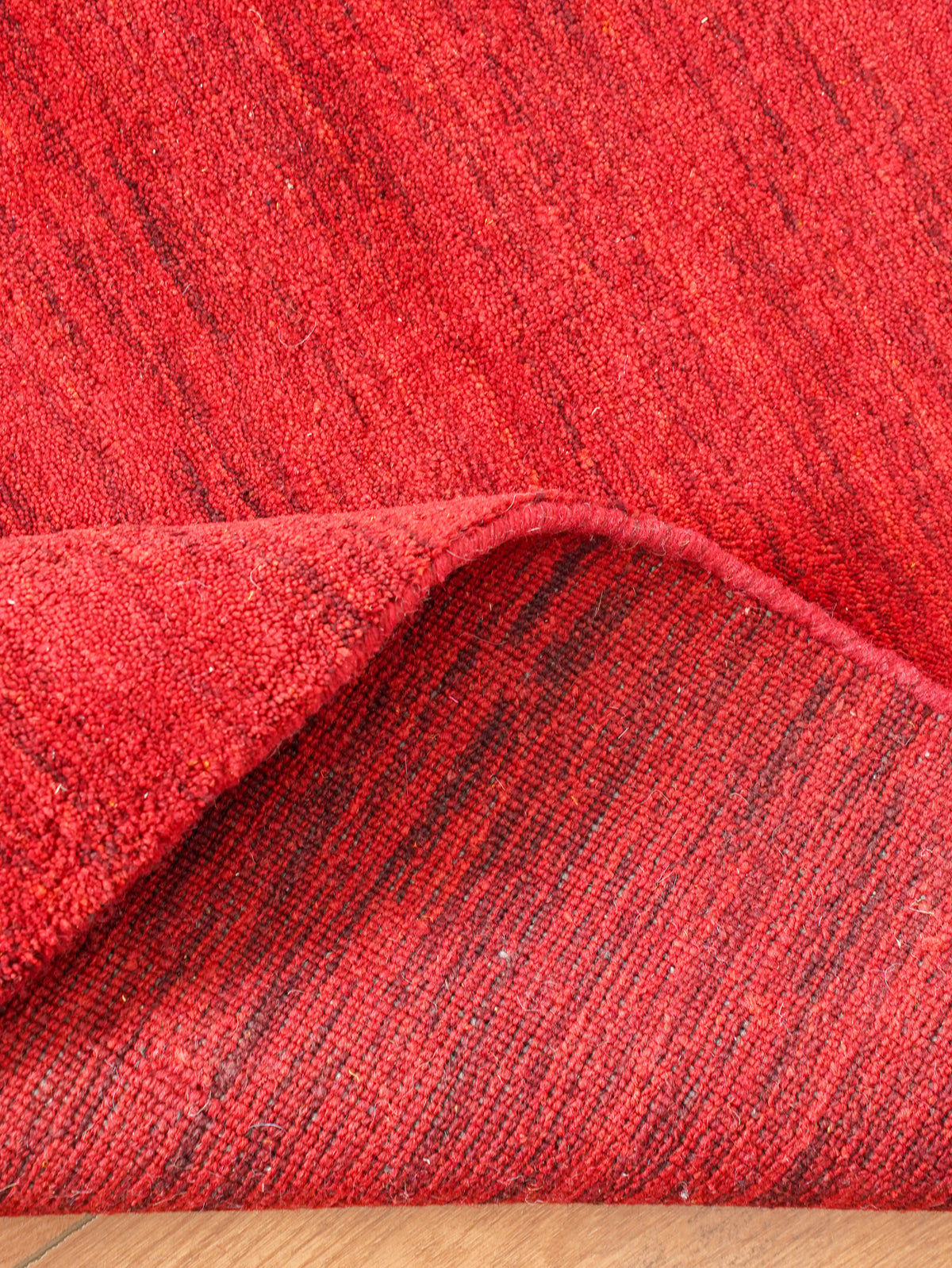 Hand Knotted Wool Red Solid Area Rug
