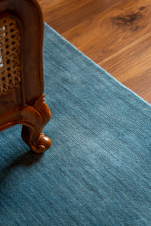 Hand Knotted Wool Light Blue Solid Area Rug